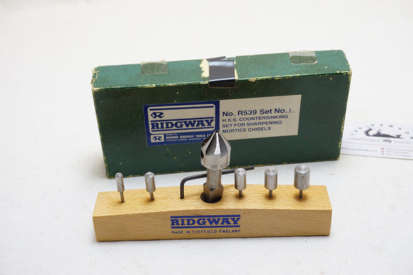 MIB RIDGWAY NO. R539 HOLLOW MORTISE CHISEL SHARPENING SET