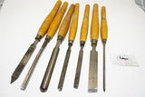 WORKING SET OF 7 ROBERT SORBY LATHE CHISELS