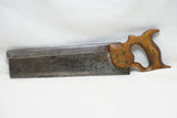LOVELY HEARNSHAW BROS. EARLY SPLIT NUT BACK SAW - 12" 14 TPI
