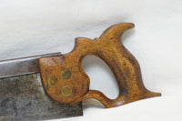 LOVELY HEARNSHAW BROS. EARLY SPLIT NUT BACK SAW - 12" 14 TPI