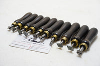 FABULOUS SET OF 10 DECORATIVE LEATHER BOOKBINDING EMBOSSING STAMPS