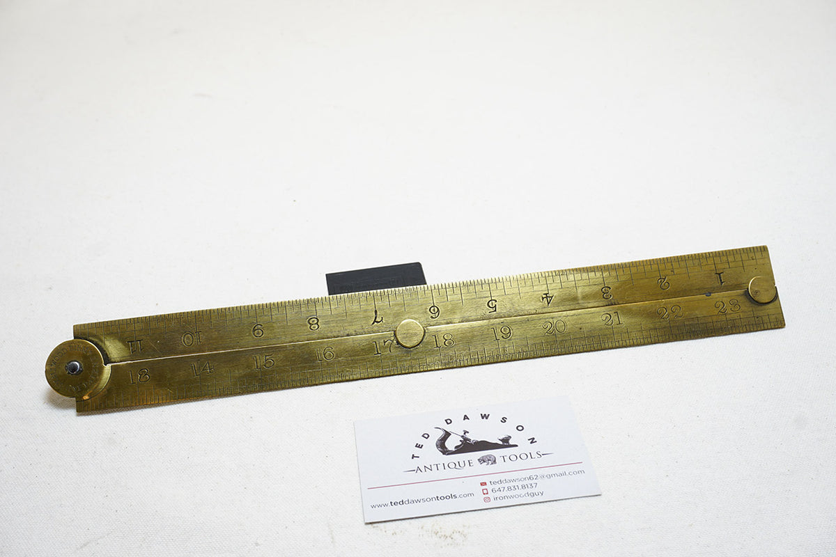 VERY EARLY SMALLWOOD PATENT BRASS BLACKSMITH RULER - 2FT 2 FOLD – Ted ...