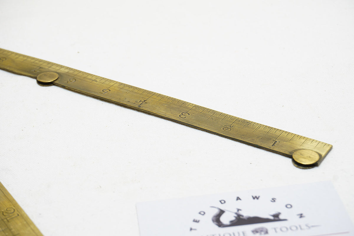 VERY EARLY SMALLWOOD PATENT BRASS BLACKSMITH RULER - 2FT 2 FOLD – Ted ...