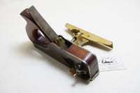 UNUSUAL HANDLED MAHOGANY INFILL DOVETAILED RABBET PLANE