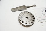 FINE EARLY SET OF SMALL JEWELLERS WIRE GAUGES & TAP PLATE