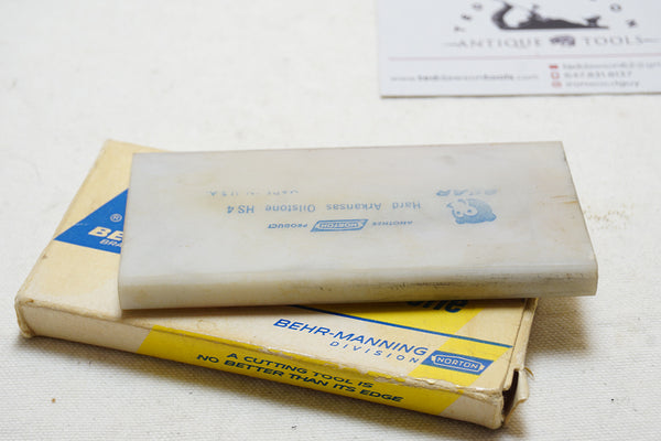MIB NORTON TRANSLUCENT HARD ARKANSAS HS4 ROUND EDGE SLIP STONE IOB