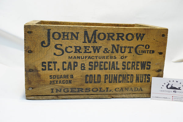 AWESOME JOHN MORROW SCREW & NUT CO. SHIPPING CRATE