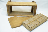 EARLY PRIMITIVE 8 PRINT MAPLE SUGAR OR BUTTER MOLD AND SPREADER