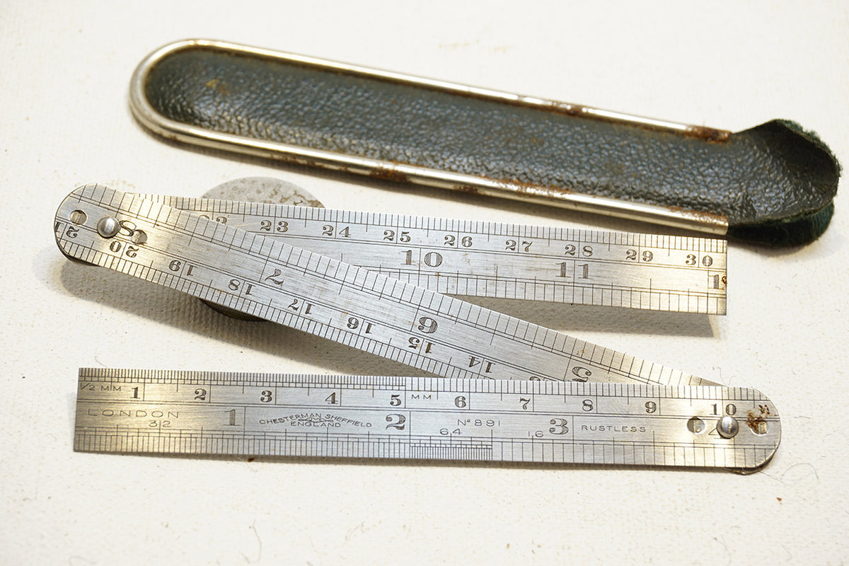 FINE CHESTERMAN NO. 891 STEEL POCKET & ADVERTISING RULE FOR HENLEY CAB ...
