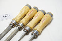 LIKE NEW SET OF 4 ROBERT SORBY HEAVY MORTISE CHISELS - 1/4" ~ 5/8"
