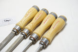 LIKE NEW SET OF 4 ROBERT SORBY HEAVY MORTISE CHISELS - 1/4" ~ 5/8"