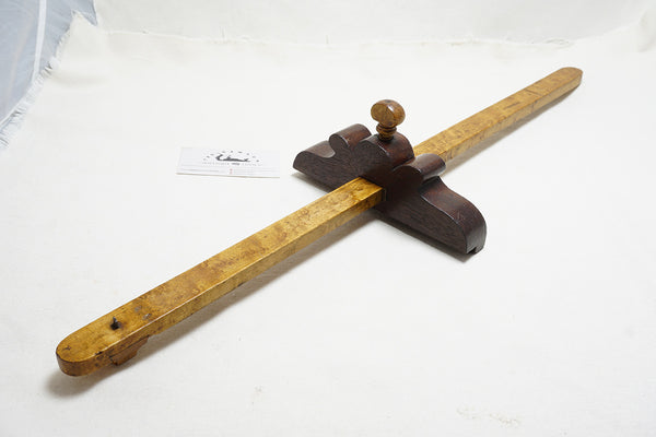 STUNING BIRDSEYE MAPLE AND MAHOGANY PANEL SLITTING GAUGE - 24"