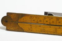 UNCOMMON STANLEY SW NO. 5 BOXWOOD & BRASS FOLD RULE - 2FT 2 FOLD