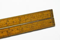 UNCOMMON STANLEY SW NO. 5 BOXWOOD & BRASS FOLD RULE - 2FT 2 FOLD