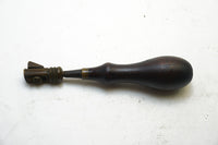 RARE 1868 PATENT GOMPH BRASS & ROSEWOOD LEATHER SLITTER CUTTER