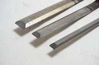 LIKE NEW SET OF 3 BUCK BROS CRANKED BEVEL EDGE CHISELS - 1/2" ~ 1"