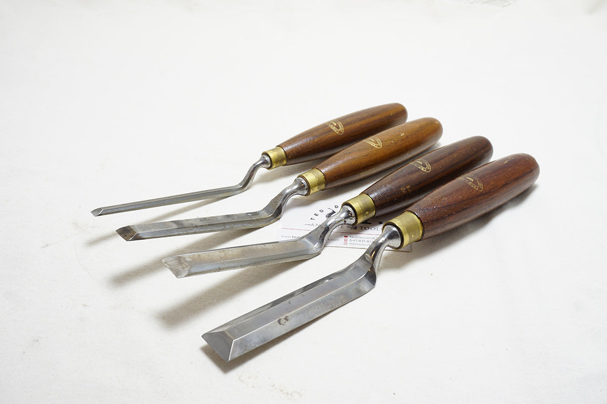 FINE SET OF 4 CROWN TOOLS CRANKED PARING CHISELS - 1/4" ~ 1" – Ted ...