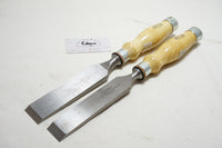LIKE NEW PAIR OF HEAVY MARPLES MORTISE CHISELS - 1 1/4 & 1 1/2"