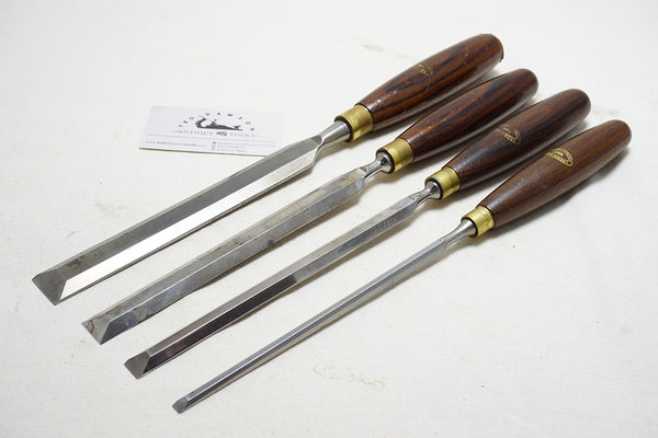 EXTRA FINE SET OF 4 CROWN TOOLS PARING CHISELS - 1/4" ~ 1"