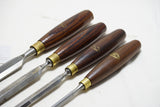 EXTRA FINE SET OF 4 CROWN TOOLS PARING CHISELS - 1/4" ~ 1"