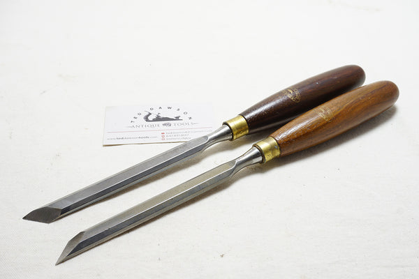 FINE PAIR OF CROWN TOOLS SKEW CHISELS - 1/2"