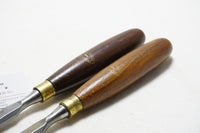 FINE PAIR OF CROWN TOOLS SKEW CHISELS - 1/2"