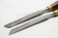 FINE PAIR OF CROWN TOOLS SKEW CHISELS - 1/2"