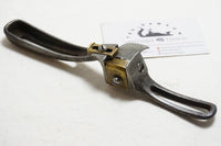 FINE SNELL & ATHERTON CAST IRON AND BRASS CURVED LEATHER SHAVE