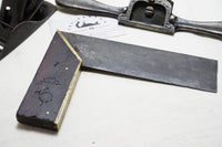 GOOD LOT OF 3 1800s TOOLS - STANLEY 103 PLANE, SQUARE, SPOKESHAVE