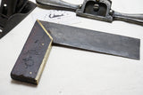 GOOD LOT OF 3 1800s TOOLS - STANLEY 103 PLANE, SQUARE, SPOKESHAVE