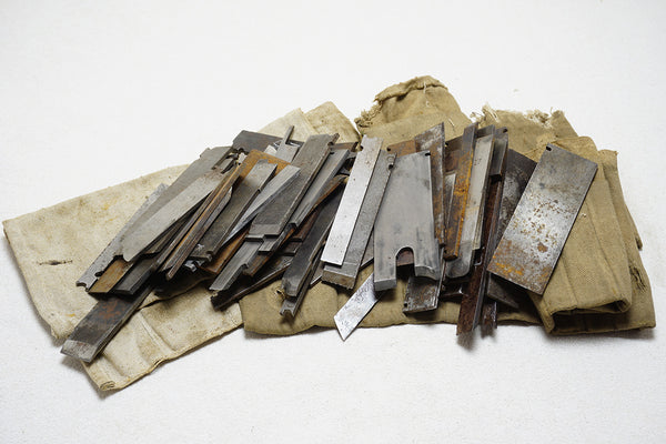 LARGE LOT OF 53 MISCELLANEOUS COMBINATION PLANE CUTTERS - 45, 55, 50 &&