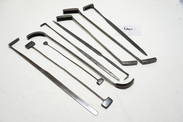 MAGNIFICENT SET OF 9 EARLY SAND CASTING TOOLS
