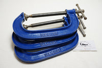 MINT SET OF 3 RECORD HEAVY DUTY C CLAMPS - 6"