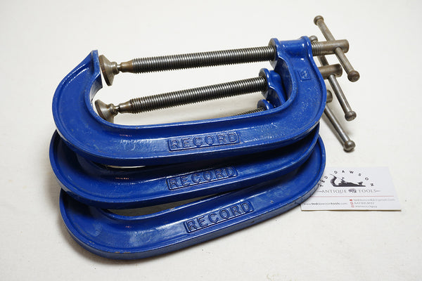 MINT SET OF 3 RECORD HEAVY DUTY C CLAMPS - 6"