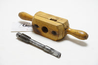 EARLY WOODEN SCREW BOX WOOD TAP & DIE  - 3/4"