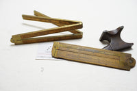 PAIR OF STANLEY BOXWOOD & BRASS FOLDING RULES - 62 & 36 1/2R