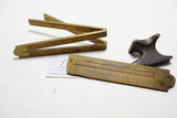 PAIR OF STANLEY BOXWOOD & BRASS FOLDING RULES - 62 & 36 1/2R