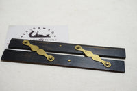 TINY DECORATIVE EBONIZED WOOD & BRASS PARALLEL RULE - 6"
