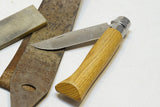 MINTY OPINEL NO. 08 KNIFE WITH WILKINSON SWORD STROP + ARKANSAS STONE