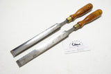 MINTY PAIR OF 1" STRAIGHT PAIRING GOUGES - MARPLES, SORBY