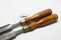 MINTY PAIR OF 1" STRAIGHT PAIRING GOUGES - MARPLES, SORBY