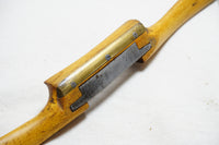 FINE JOHN HALL BOXWOOD SPOKESHAVE WITH BRASS WEAR PLATE - 2"