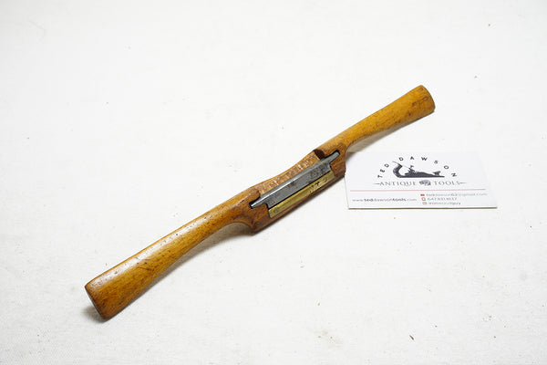 LOVELY I. SORBY BEECH SPOKESHAVE WITH BRASS PLATE - 2"