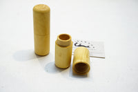 NOS SET OF 2 BOXWOOD THREADED CASES FOR TOOL STORAGE - 3.5"