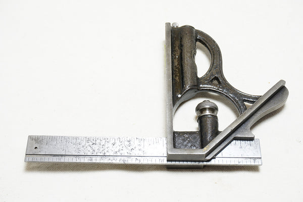 RARE 6" STANDARD TOOL CO. 1880 CHAPLIN PATENT COMBINATION SQUARE