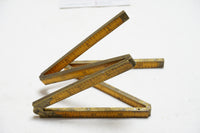 CRAZY RARE CHAPIN STEVENS NO. 58½ SIX FOLD BOXWOOD & BRASS RULE