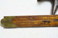 RARE STANLEY NO. 58 BOXWOOD & BRASS FOLDING RULE - 2 FT 6 FOLD