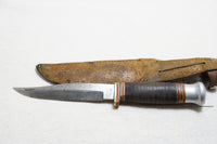 EXCELLENT ANTIQUE 'SABRE 100 - 5' HUNTING KNIFE + ORIGINAL SHEATH