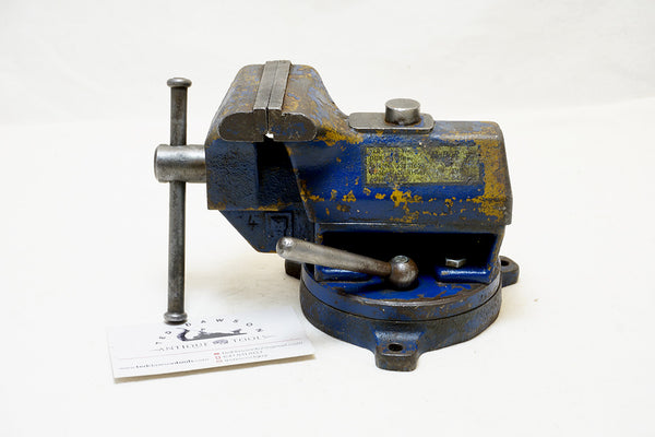 GREAT SMALL SWIVEL VISE WITH ORIGINAL LABEL - DYNAMIC REAR JAW & ANVIL