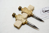 DEAD MINT STANLEY NO. 2 BRONZE TRAMMEL POINTS WITH BEAM